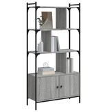VidaXL Boekenkast met deuren 76,5x30x154,5 cm hout grijs sonoma eiken