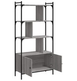 VidaXL Boekenkast met deuren 76,5x30x154,5 cm hout grijs sonoma eiken