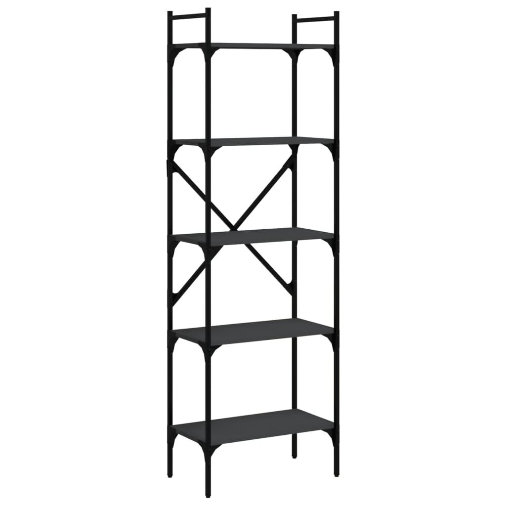 VidaXL Boekenkast 5-laags 56x31,5x174 cm bewerkt hout zwart