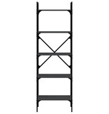 VidaXL Boekenkast 5-laags 56x31,5x174 cm bewerkt hout zwart