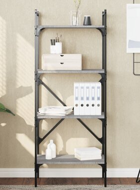 VidaXL Boekenkast 4-laags 56x31,5x138,5 cm bewerkt hout grijs sonoma