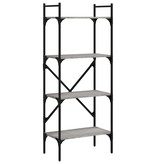 VidaXL Boekenkast 4-laags 56x31,5x138,5 cm bewerkt hout grijs sonoma