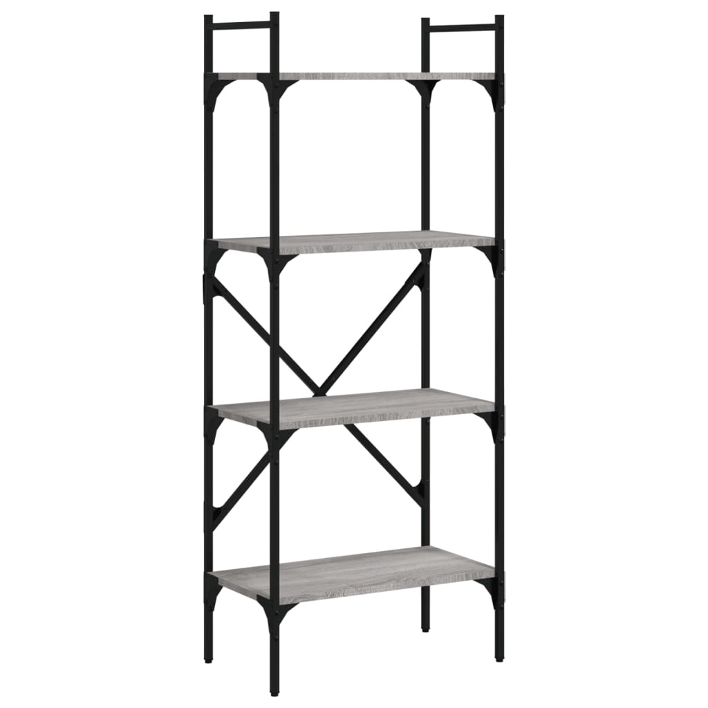 VidaXL Boekenkast 4-laags 56x31,5x138,5 cm bewerkt hout grijs sonoma