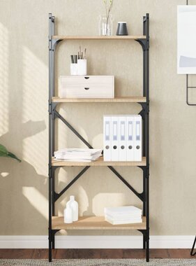 VidaXL Boekenkast 4-laags 56x31,5x138,5 cm bewerkt hout sonoma eiken