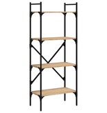 VidaXL Boekenkast 4-laags 56x31,5x138,5 cm bewerkt hout sonoma eiken
