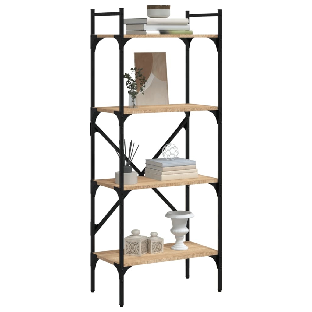 VidaXL Boekenkast 4-laags 56x31,5x138,5 cm bewerkt hout sonoma eiken