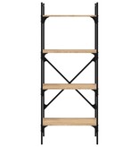 VidaXL Boekenkast 4-laags 56x31,5x138,5 cm bewerkt hout sonoma eiken