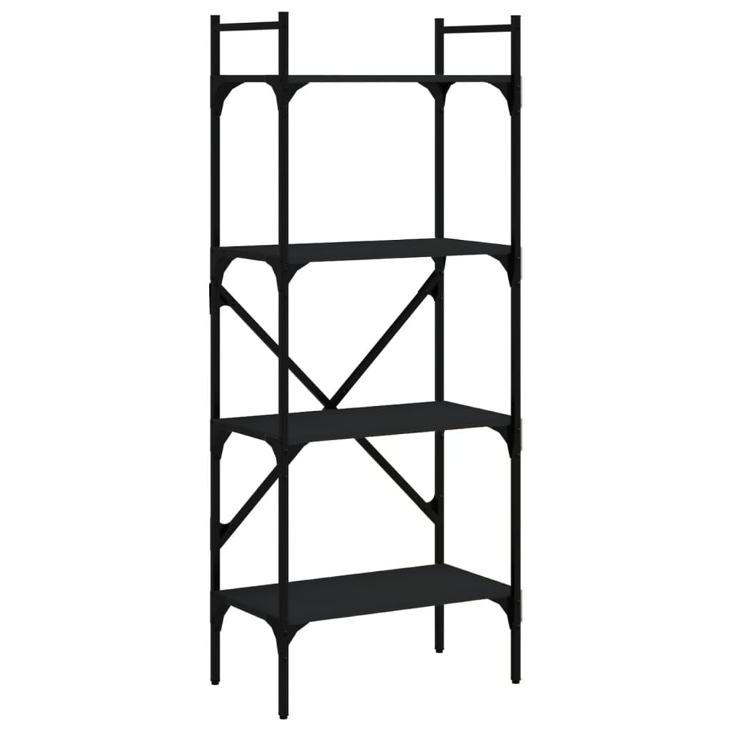VidaXL Boekenkast 4-laags 56x31,5x138,5 cm bewerkt hout zwart