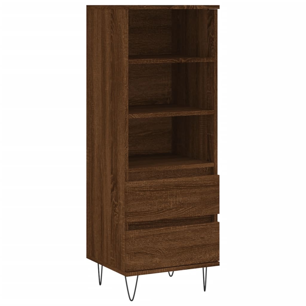 VidaXL Hoge kast 40x36x110 cm bewerkt hout bruineiken