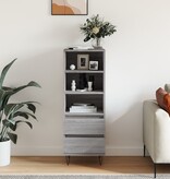 VidaXL Hoge kast 40x36x110 cm bewerkt hout grijs sonoma