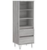 VidaXL Hoge kast 40x36x110 cm bewerkt hout grijs sonoma