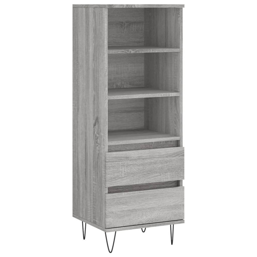 VidaXL Hoge kast 40x36x110 cm bewerkt hout grijs sonoma