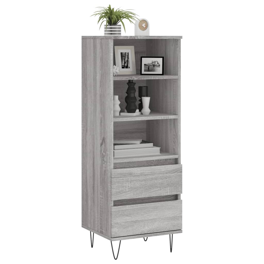 VidaXL Hoge kast 40x36x110 cm bewerkt hout grijs sonoma