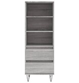 VidaXL Hoge kast 40x36x110 cm bewerkt hout grijs sonoma