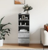 VidaXL Hoge kast 40x36x110 cm bewerkt hout betongrijs