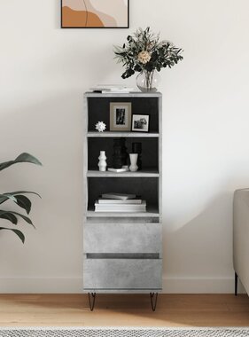 VidaXL Hoge kast 40x36x110 cm bewerkt hout betongrijs