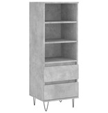 VidaXL Hoge kast 40x36x110 cm bewerkt hout betongrijs