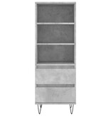 VidaXL Hoge kast 40x36x110 cm bewerkt hout betongrijs