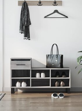 VidaXL Schoenenkast 102x36x60 cm bewerkt hout sonoma grijs