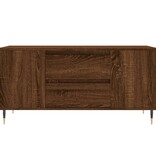 vidaXL Salontafel 102x44,5x50 cm bewerkt hout bruineikenkleurig