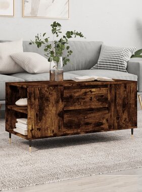 VidaXL Salontafel 102x44,5x50 cm bewerkt hout gerookt eikenkleurig