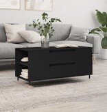 VidaXL Salontafel 102x44,5x50 cm bewerkt hout zwart