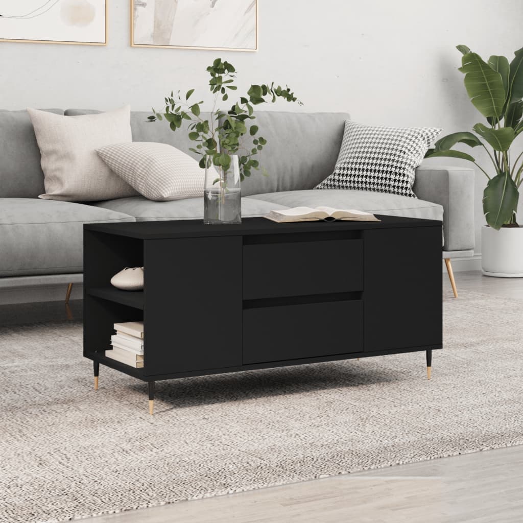 VidaXL Salontafel 102x44,5x50 cm bewerkt hout zwart