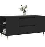 vidaXL Salontafel 102x44,5x50 cm bewerkt hout zwart