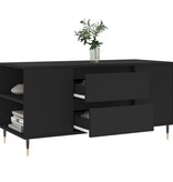 VidaXL Salontafel 102x44,5x50 cm bewerkt hout zwart