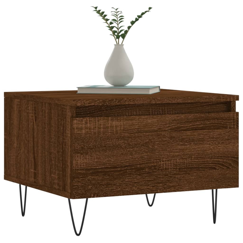 VidaXL Salontafels 2 st 50x46x35 cm bewerkt hout bruineikenkleurig