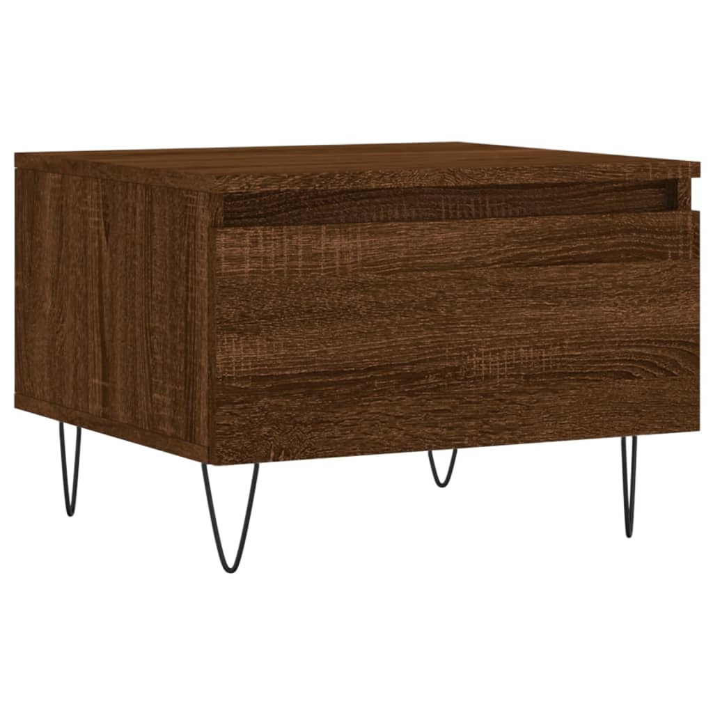VidaXL Salontafels 2 st 50x46x35 cm bewerkt hout bruineikenkleurig