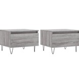 VidaXL Salontafels 2 st 50x46x35 cm bewerkt hout grijs sonoma eiken
