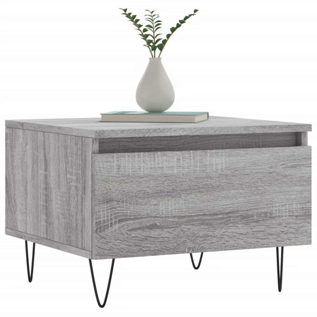 VidaXL Salontafels 2 st 50x46x35 cm bewerkt hout grijs sonoma eiken