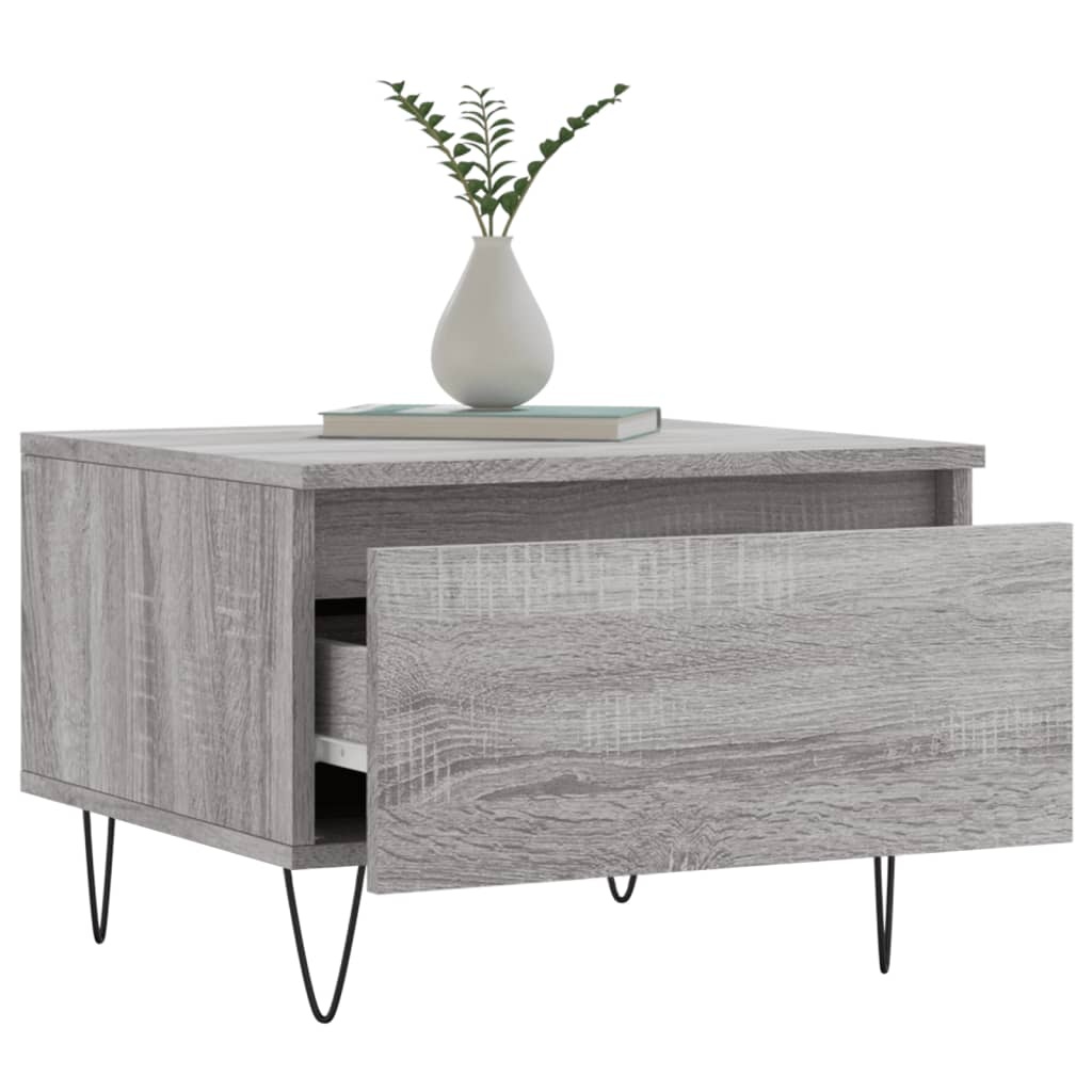 VidaXL Salontafels 2 st 50x46x35 cm bewerkt hout grijs sonoma eiken