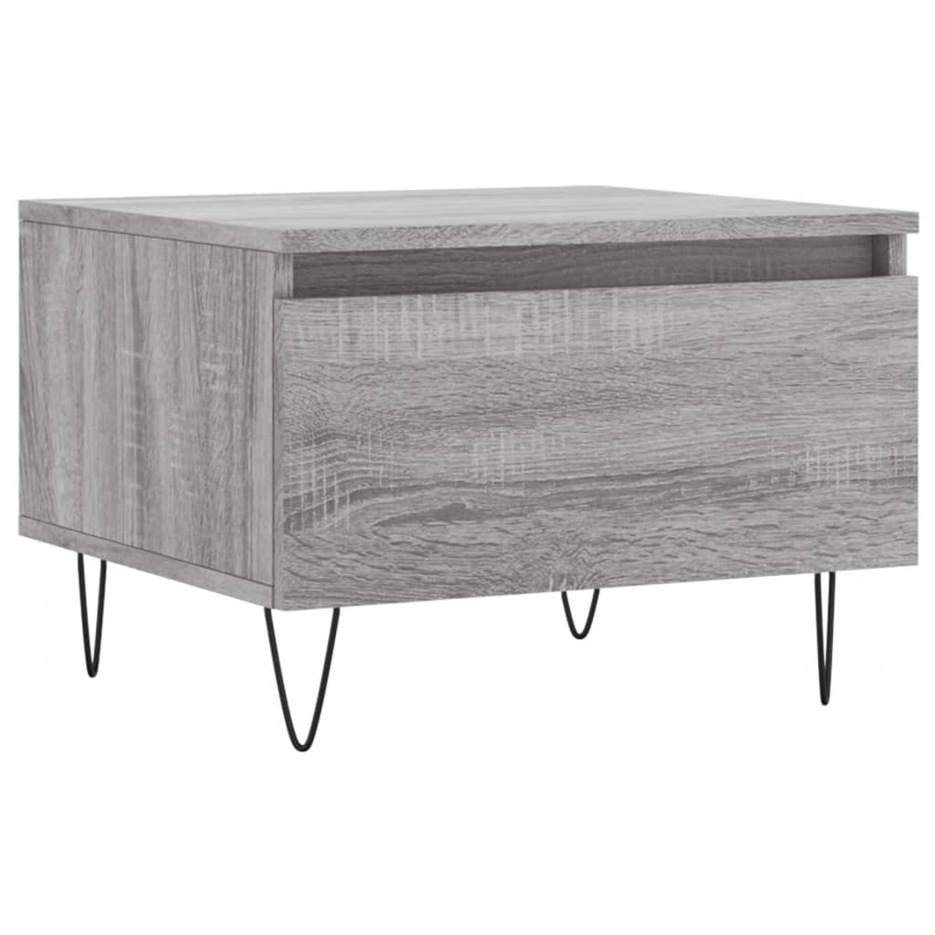 VidaXL Salontafels 2 st 50x46x35 cm bewerkt hout grijs sonoma eiken