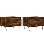 VidaXL Salontafels 2 st 50x46x35 cm bewerkt hout gerookt eikenkleurig