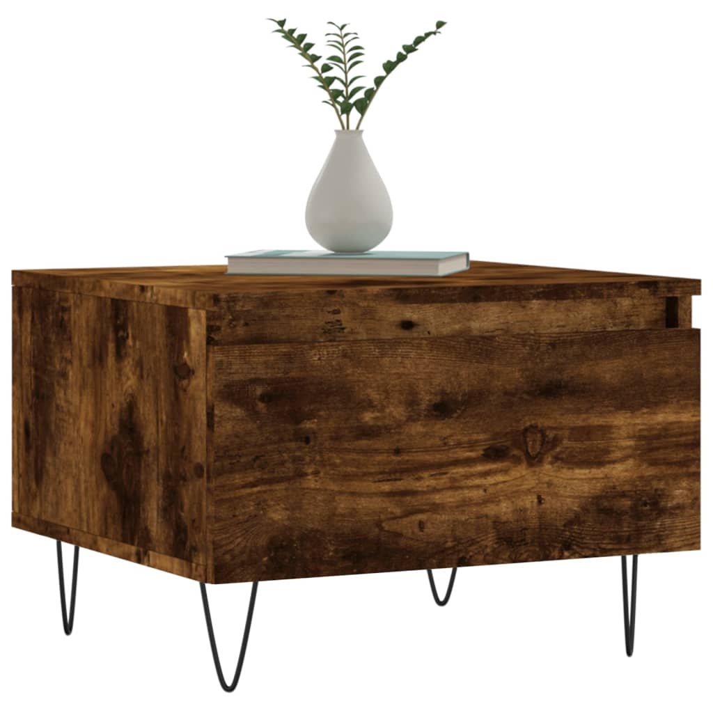 VidaXL Salontafels 2 st 50x46x35 cm bewerkt hout gerookt eikenkleurig
