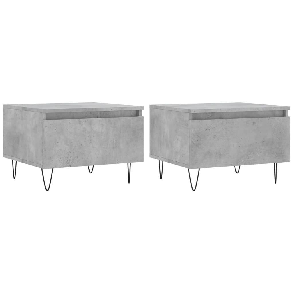 VidaXL Salontafels 2 st 50x46x35 cm bewerkt hout betongrijs