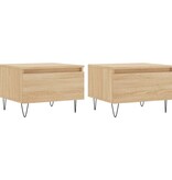 VidaXL Salontafels 2 st 50x46x35 cm bewerkt hout sonoma eikenkleurig