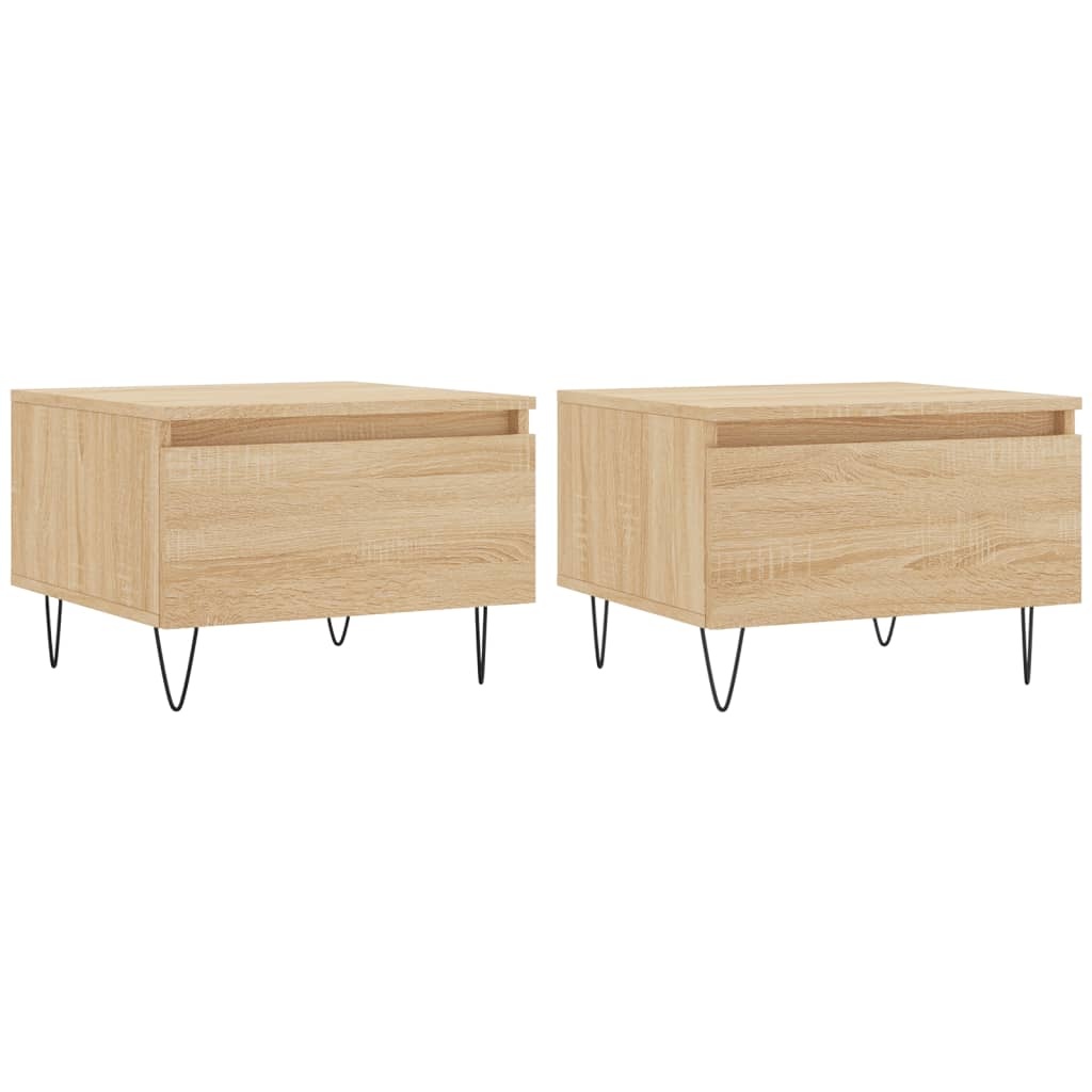 VidaXL Salontafels 2 st 50x46x35 cm bewerkt hout sonoma eikenkleurig