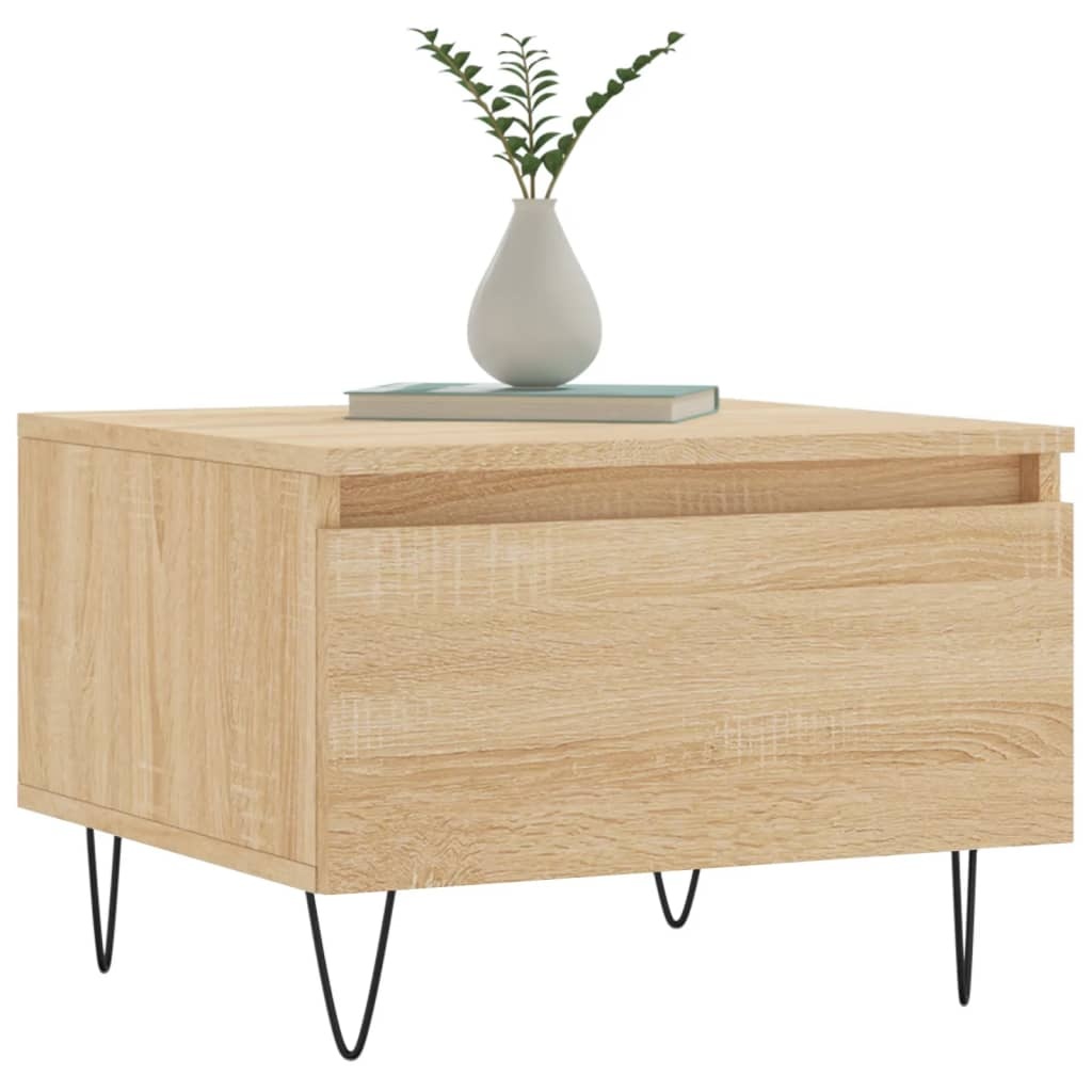 VidaXL Salontafels 2 st 50x46x35 cm bewerkt hout sonoma eikenkleurig