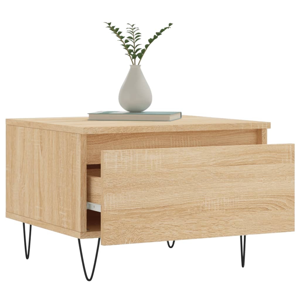 VidaXL Salontafels 2 st 50x46x35 cm bewerkt hout sonoma eikenkleurig