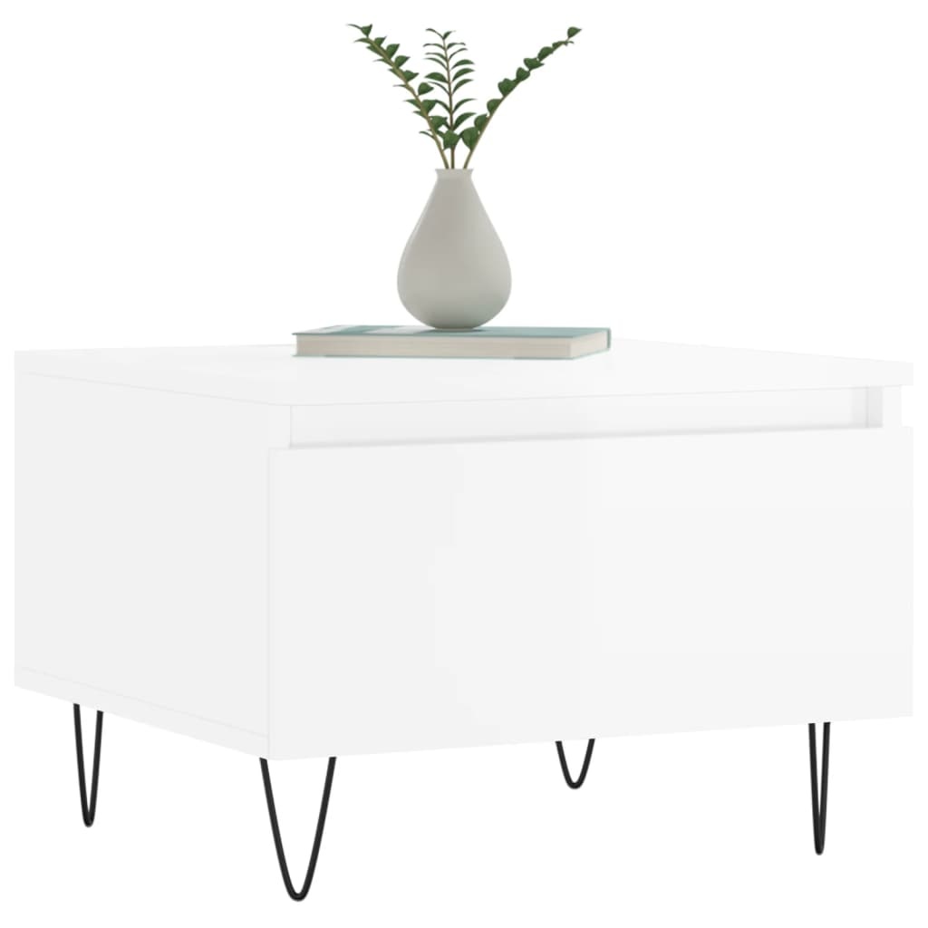 VidaXL Salontafels 2 st 50x46x35 cm bewerkt hout hoogglans wit