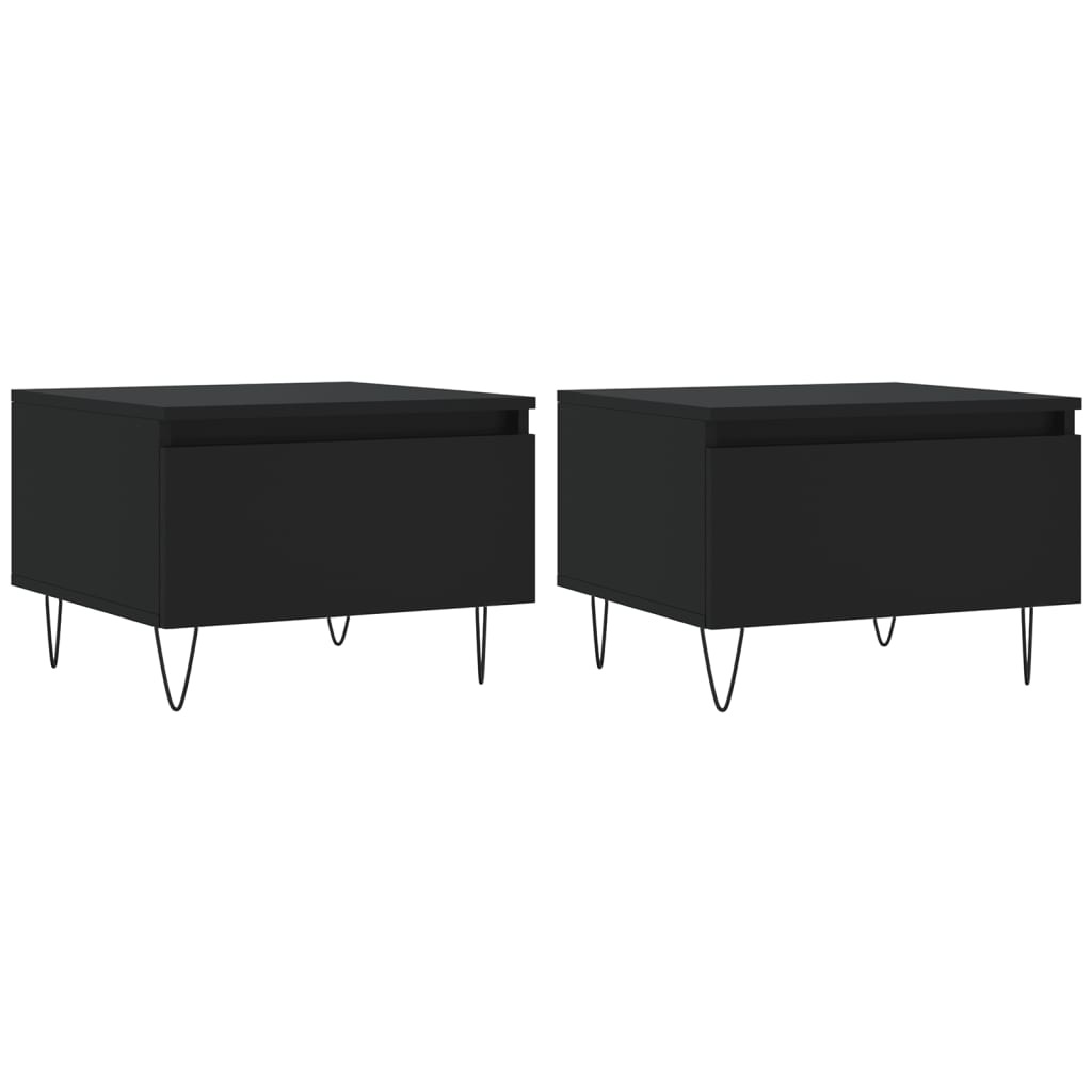 VidaXL Salontafels 2 st 50x46x35 cm bewerkt hout zwart