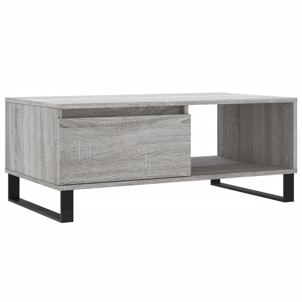 VidaXL Salontafel 90x50x36,5 cm bewerkt hout grijs sonoma