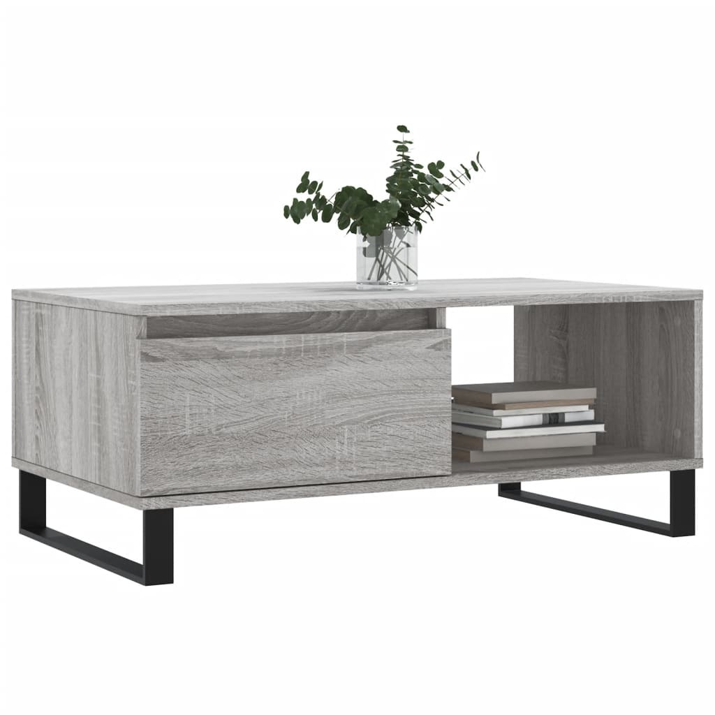 VidaXL Salontafel 90x50x36,5 cm bewerkt hout grijs sonoma