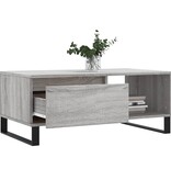 VidaXL Salontafel 90x50x36,5 cm bewerkt hout grijs sonoma