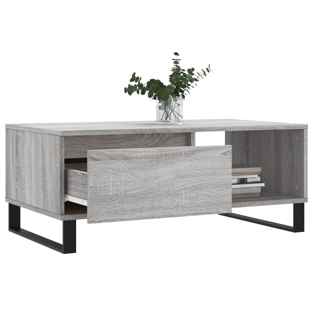 VidaXL Salontafel 90x50x36,5 cm bewerkt hout grijs sonoma