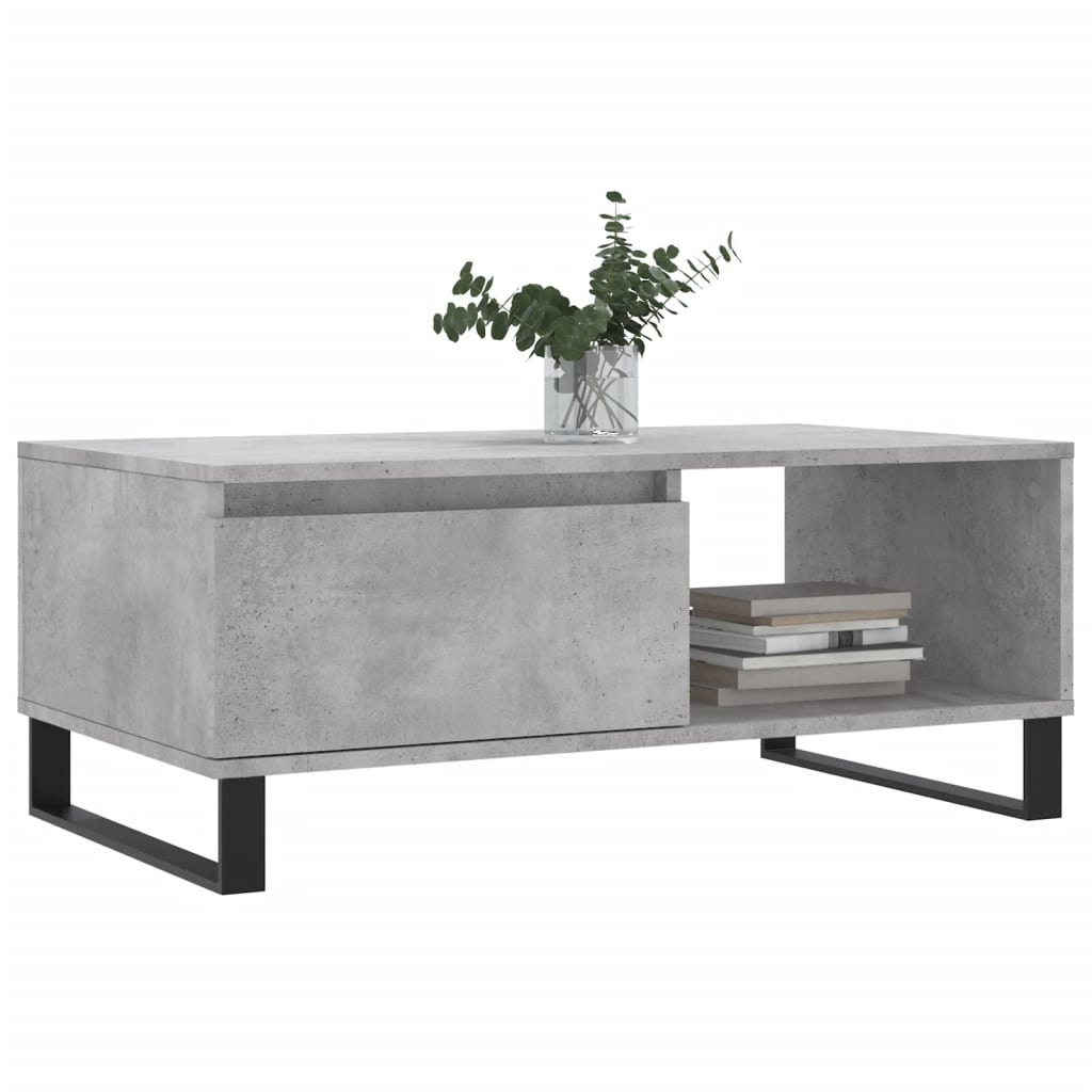VidaXL Salontafel 90x50x36,5 cm bewerkt hout betongrijs