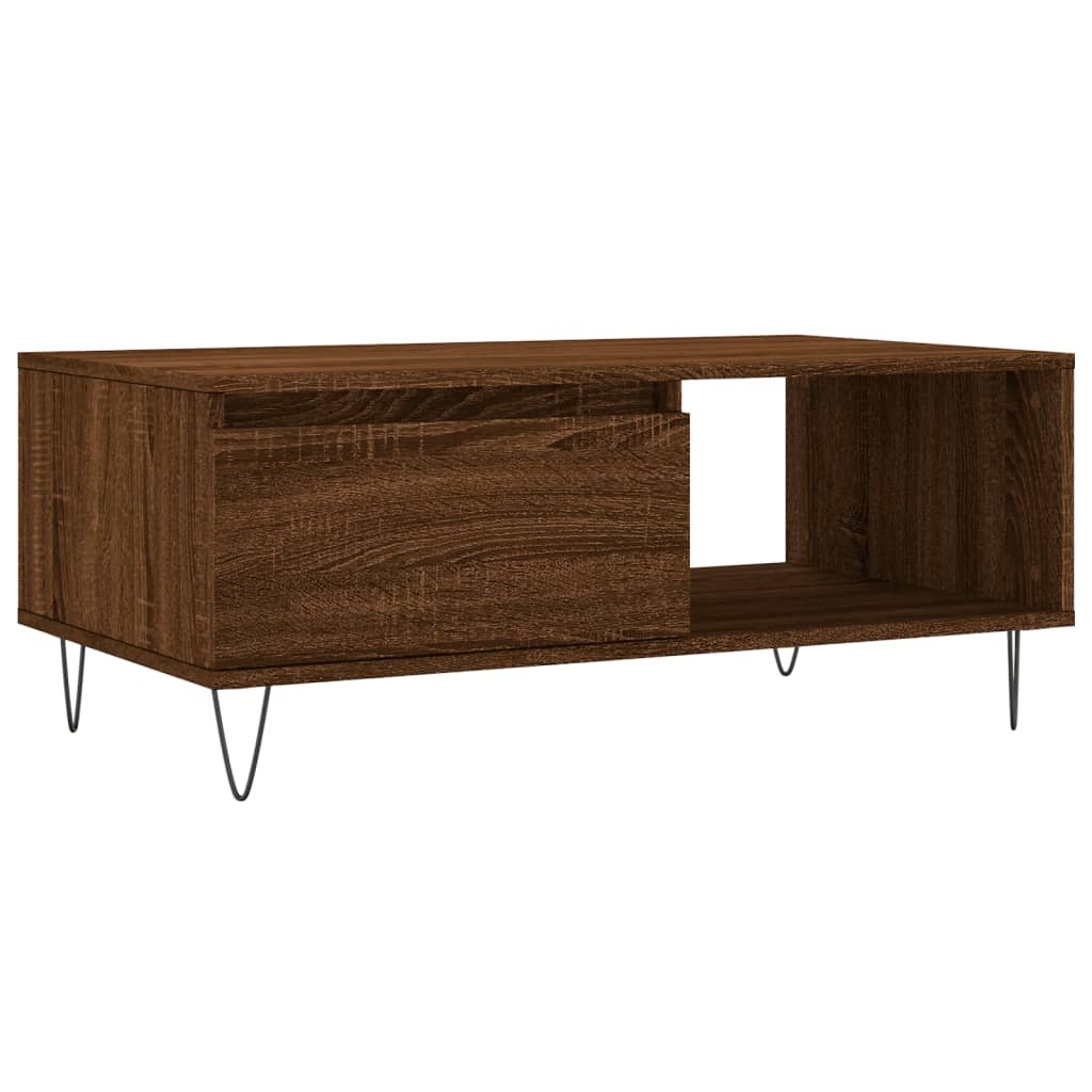 VidaXL Salontafel 90x50x36,5 cm bewerkt hout bruineikenkleurig